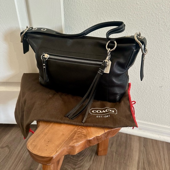 Coach East West Legacy Shoulder Bag Y2K Vintage Black Leather 1417 F06D-141 - Picture 1 of 12